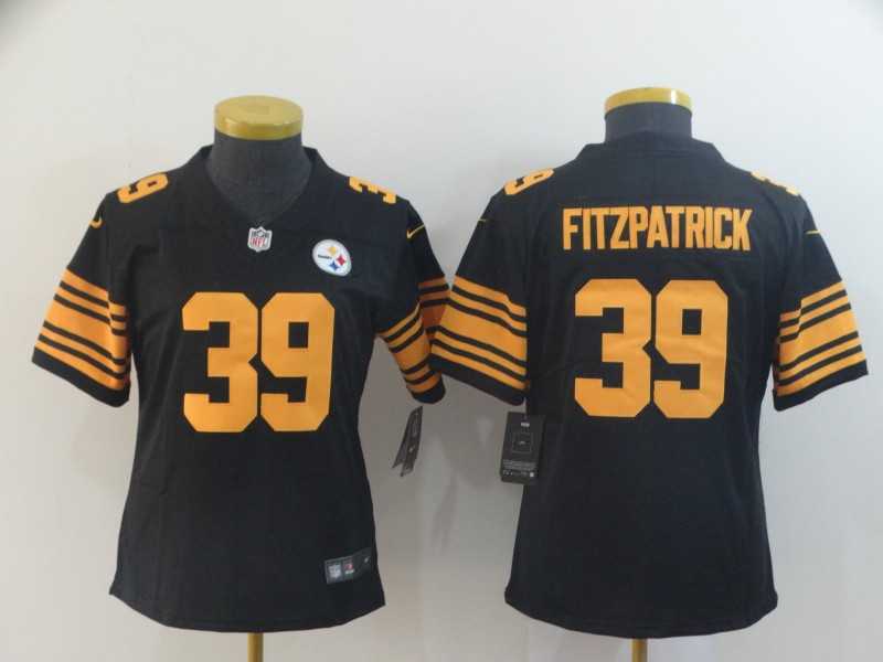 Women Nike Steelers 39 Minkah Fitzpatrick Black Color Rush Limited Jersey,We sell and wholesale Women Nike Steelers 39 Minkah Fitzpatrick Black Color Rush Limited Jersey on line form chian!